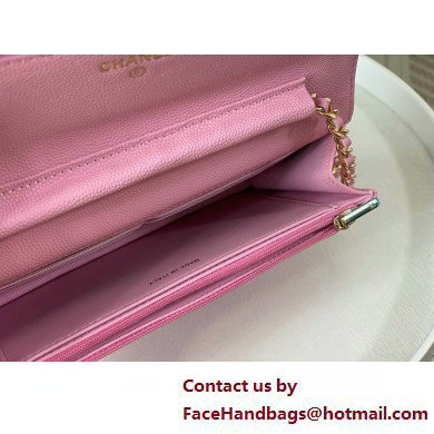 CHANEL Wallet on Chain IN Shiny Grained Calfskin AP3971 PINK 2025