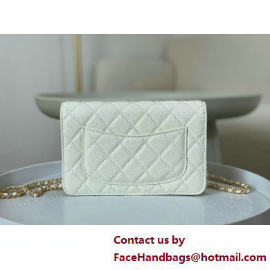 CHANEL Wallet on Chain IN Shiny Grained Calfskin AP3971 WHITE 2025