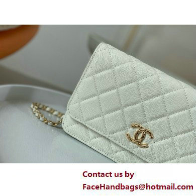 CHANEL Wallet on Chain IN Shiny Grained Calfskin AP3971 WHITE 2025