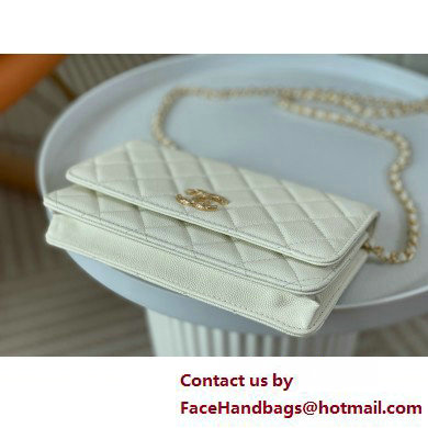 CHANEL Wallet on Chain IN Shiny Grained Calfskin AP3971 WHITE 2025