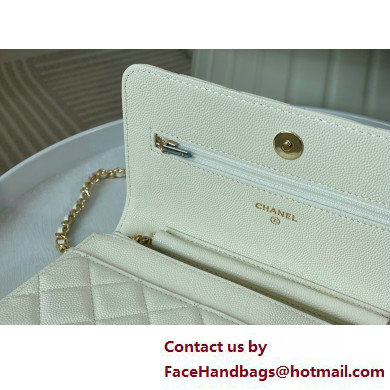 CHANEL Wallet on Chain IN Shiny Grained Calfskin AP3971 WHITE 2025