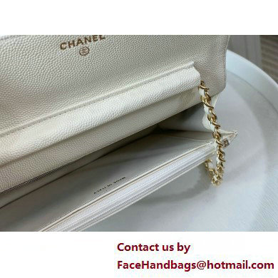 CHANEL Wallet on Chain IN Shiny Grained Calfskin AP3971 WHITE 2025