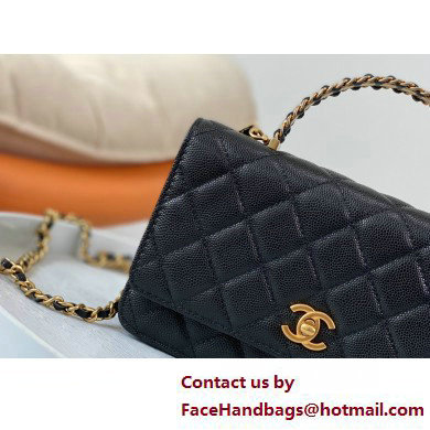 CHANEL Wallet on Chain IN Shiny Grained Calfskin AP4062 black 2025