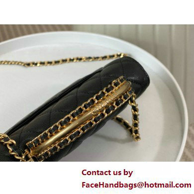 CHANEL Wallet on Chain IN Shiny Grained Calfskin AP4062 black 2025