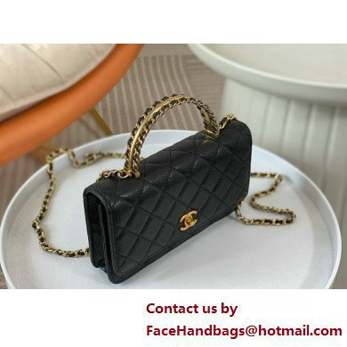 CHANEL Wallet on Chain IN Shiny Grained Calfskin AP4062 black 2025