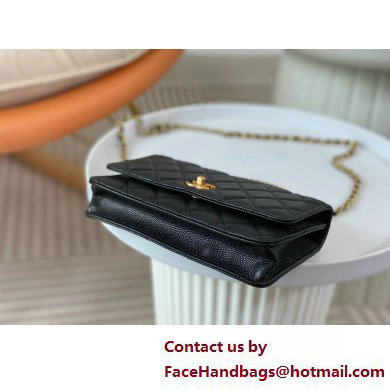 CHANEL Wallet on Chain IN Shiny Grained Calfskin AP4062 black 2025