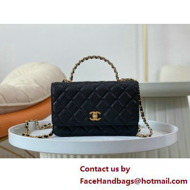 CHANEL Wallet on Chain IN Shiny Grained Calfskin AP4062 black 2025