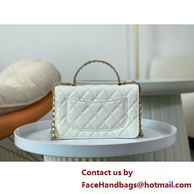 CHANEL Wallet on Chain IN Shiny Grained Calfskin AP4062 white 2025