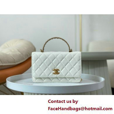 CHANEL Wallet on Chain IN Shiny Grained Calfskin AP4062 white 2025