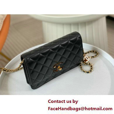 CHANEL Wallet on Chain IN Shiny Lambskin AP3938 black 2025