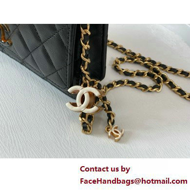 CHANEL Wallet on Chain IN Shiny Lambskin AP3938 black 2025