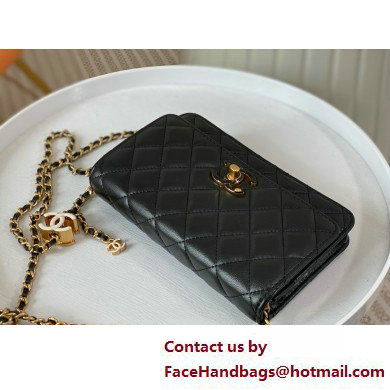 CHANEL Wallet on Chain IN Shiny Lambskin AP3938 black 2025