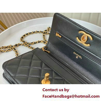 CHANEL Wallet on Chain IN Shiny Lambskin AP3938 black 2025