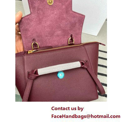 CelineNano Belt bag in grained calfskin burgundy 2025