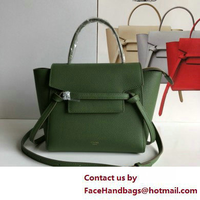 CelineNano Belt bag in grained calfskin green 01 2025