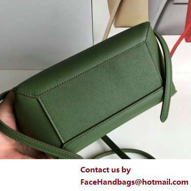 CelineNano Belt bag in grained calfskin green 01 2025