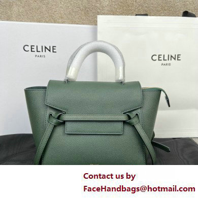 CelineNano Belt bag in grained calfskin green 03 2025