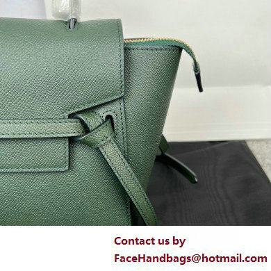 CelineNano Belt bag in grained calfskin green 03 2025