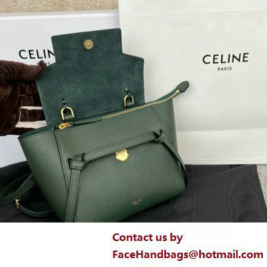 CelineNano Belt bag in grained calfskin green 03 2025