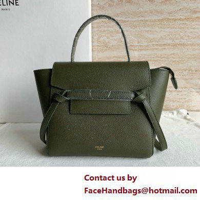 CelineNano Belt bag in grained calfskin green 04 2025 - Click Image to Close