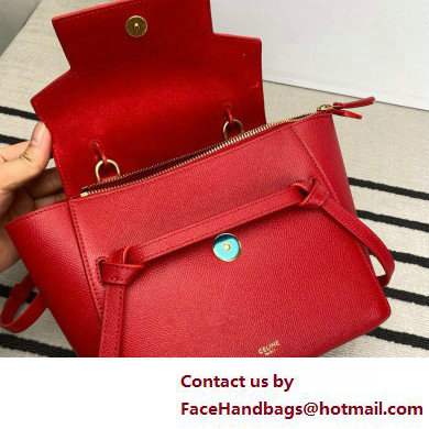 CelineNano Belt bag in grained calfskin red 2025