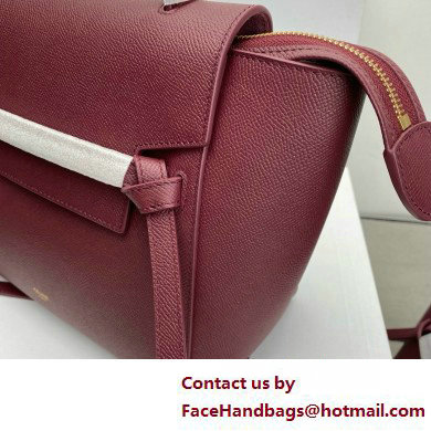 Celine MICRO Belt bag in grained calfskin BURGUNDY 2025