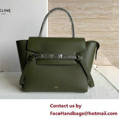 Celine MICRO Belt bag in grained calfskin GREEN 02 2025