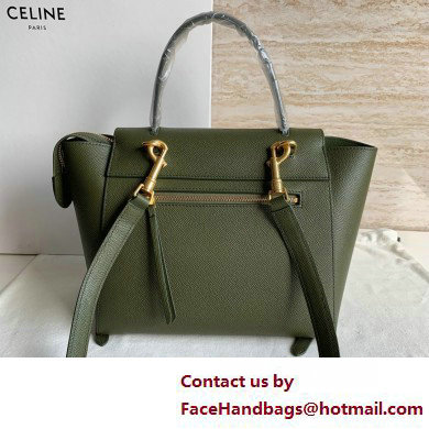 Celine MICRO Belt bag in grained calfskin GREEN 02 2025