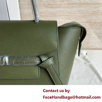 Celine MICRO Belt bag in grained calfskin GREEN 02 2025