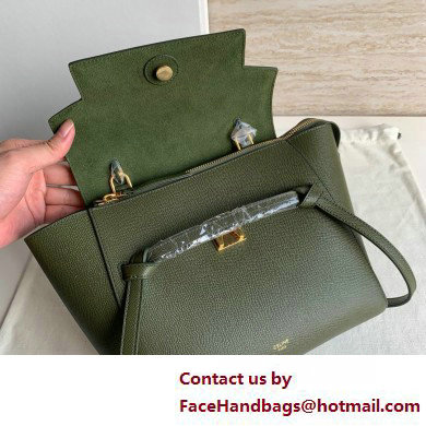 Celine MICRO Belt bag in grained calfskin GREEN 02 2025