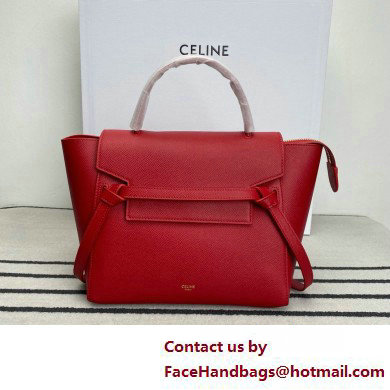 Celine MICRO Belt bag in grained calfskin RED 2025 - Click Image to Close