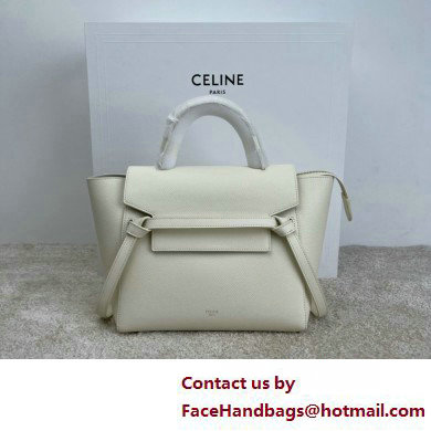 Celine MICRO Belt bag in grained calfskin WHITE 2025