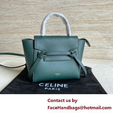 Celine mini belt pico Bag in grained calfskin Amazone with black piping 2025