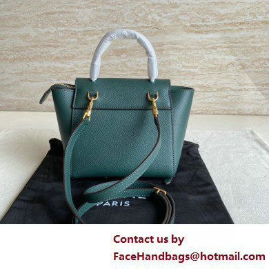 Celine mini belt pico Bag in grained calfskin Amazone with black piping 2025