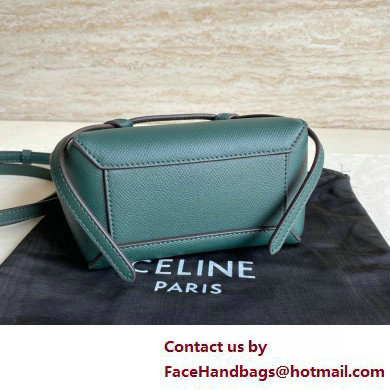 Celine mini belt pico Bag in grained calfskin Amazone with black piping 2025