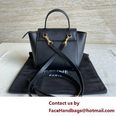 Celine mini belt pico Bag in grained calfskin black 2025