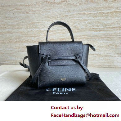 Celine mini belt pico Bag in grained calfskin black 2025