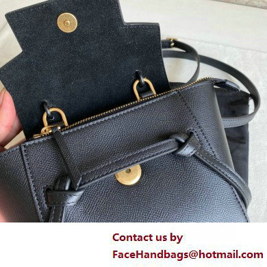 Celine mini belt pico Bag in grained calfskin black 2025