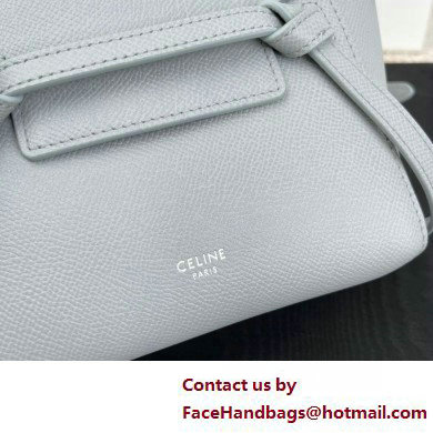 Celine mini belt pico Bag in grained calfskin bleu lin 2025