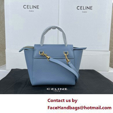 Celine mini belt pico Bag in grained calfskin deep blue 2025 - Click Image to Close