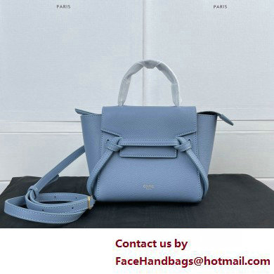 Celine mini belt pico Bag in grained calfskin deep blue 2025