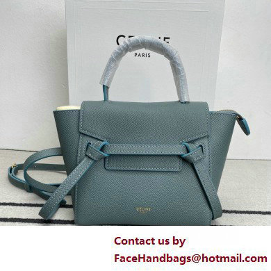 Celine mini belt pico Bag in grained calfskin green 2025