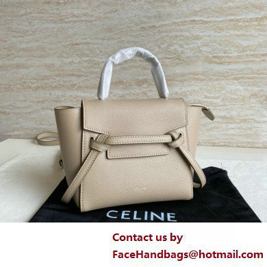 Celine mini belt pico Bag in grained calfskin khaki 2025