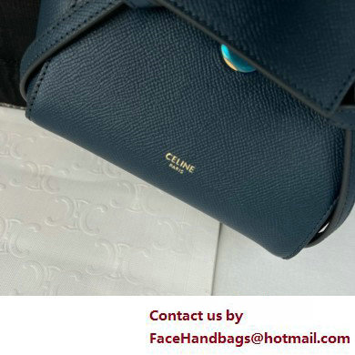 Celine mini belt pico Bag in grained calfskin navy blue 2025