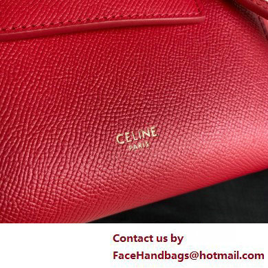 Celine mini belt pico Bag in grained calfskin red 2025