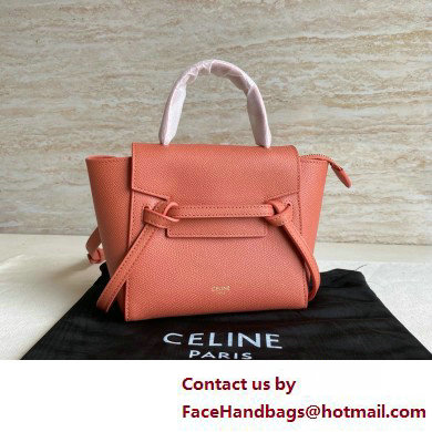 Celine mini belt pico Bag in grained calfskin rose 2025