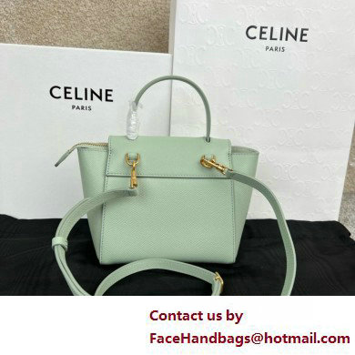 Celine mini belt pico Bag in grained calfskin vert fizz 2025