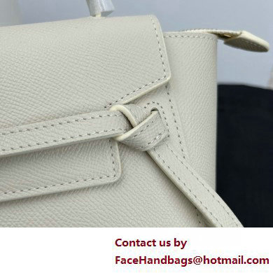 Celine mini belt pico Bag in grained calfskin white 2025