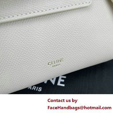 Celine mini belt pico Bag in grained calfskin white 2025