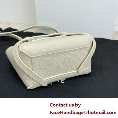 Celine mini belt pico Bag in grained calfskin white 2025